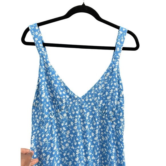 Reformation Lynda Blue Floral Print Midi Dress, Size 8 - Picture 3 of 14
